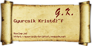 Gyurcsik Kristóf névjegykártya
