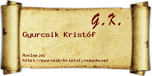 Gyurcsik Kristóf névjegykártya
