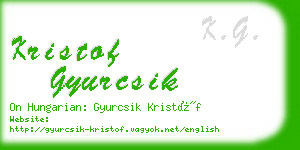 kristof gyurcsik business card
